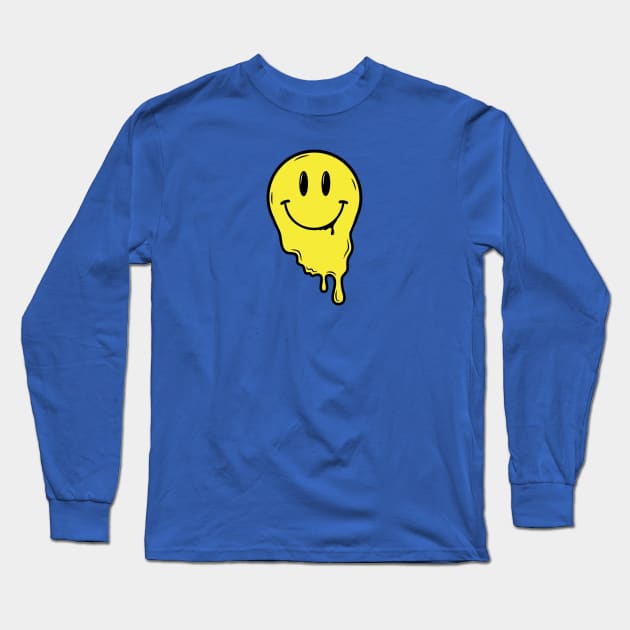 Drippy Smiley Long Sleeve T-Shirt by Jelly Studio Co.